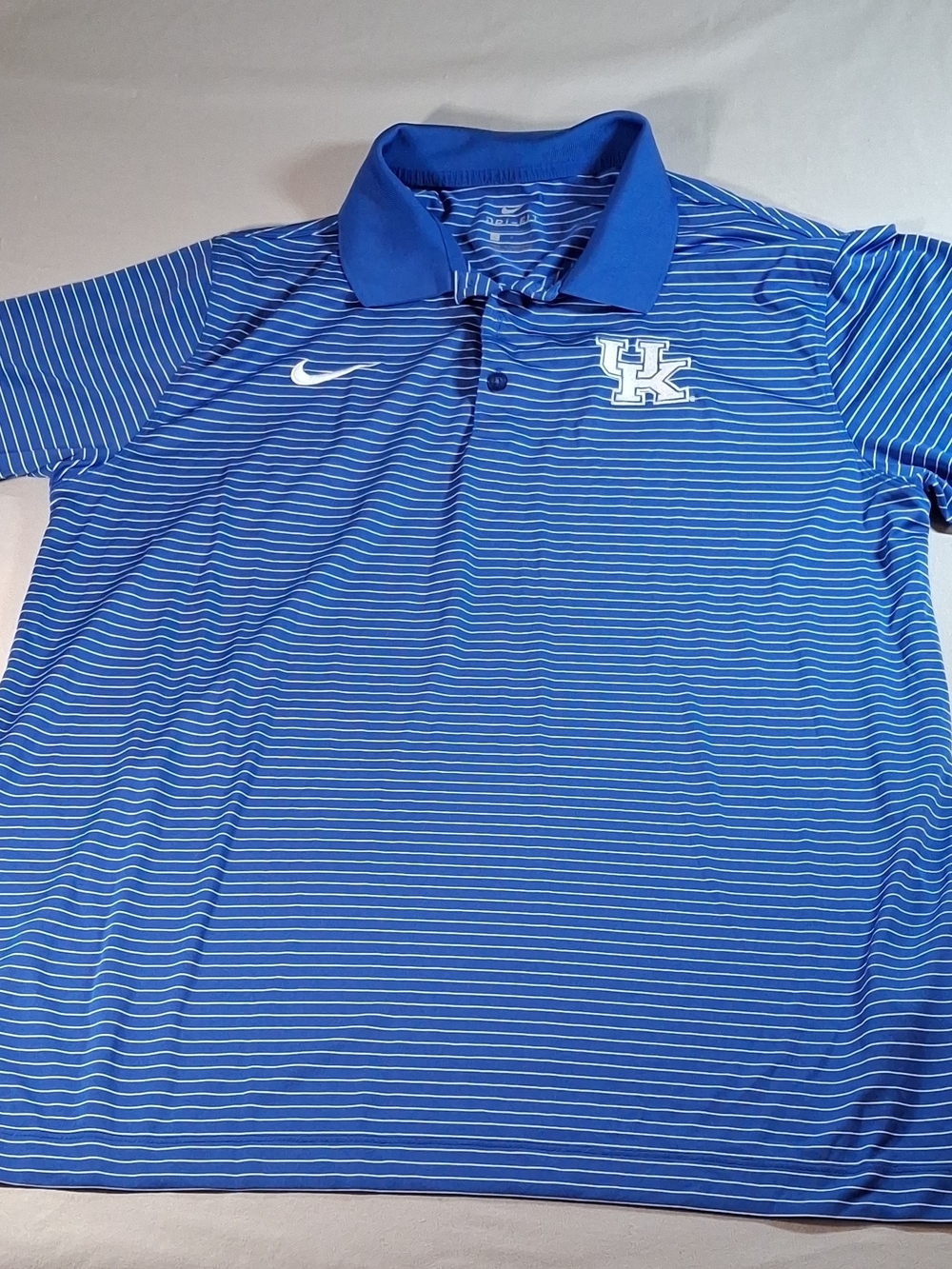 Nike Dri-FIT Kentucky Wildcats Mens Large Polo Shirt Blue White Stadium